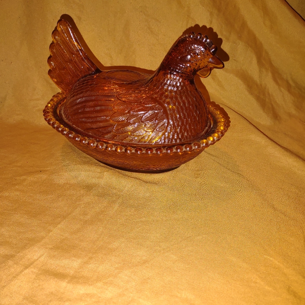 Antique Chicken Candy Dish